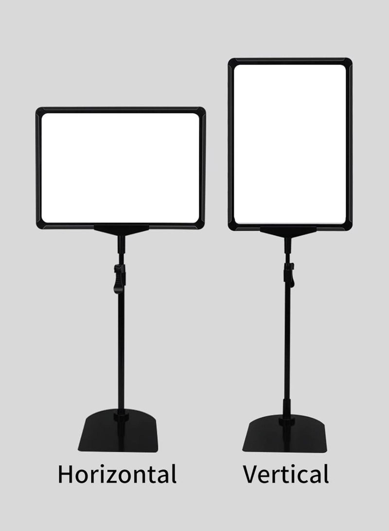 أورتوك حامل حامل لافتات قابل للتعديل، حامل لوحة لافتات لعرض قائمة الإعلانات، حامل لافتات لافتات الأسعار، حامل لافتات الأسعار، إطار مفتوح بإطار عمودي أفقي قابل للفتح، قاعدة عرض عمودية أفقية للخدمة الشاقة مراكز التسوق والمدارس والمحلات التجارية من 80 إلى 123 سم - Image 4